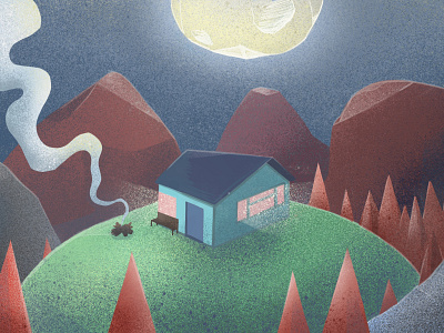 Camping camp camping fire forest lodge moon mountain mountains outside smoke texture