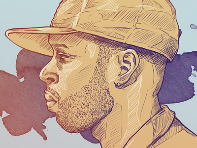 J Dilla Illustration art coburg drawing johannesburg sketch watercolour