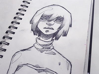 Concept Sketching #05 and black character drawing emo ink pen pencil sketch sketchbook white