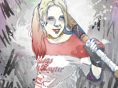 Suicide Squad Harley Quinn art digital harley illustration quinn sketch squad suicide
