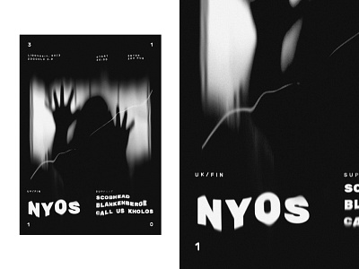 NYOS gig poster blur gig glitch horror poster typography