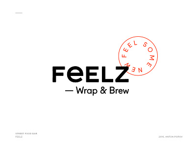 Feelz cafe logo street food typography