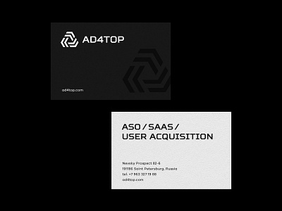 Ad4top cards black business card geometry identity