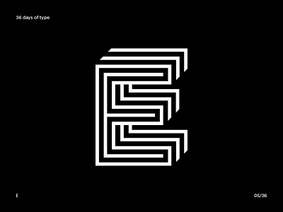 05/36 — E 36daysoftype e geometry lettering line logo op art type