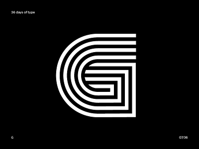 07/36 — G 36daysoftype g letter lettering line logo op art type