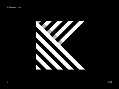 11/36 — K 36 days of type 36daysoftype geometry k letter lettering line logo op art type