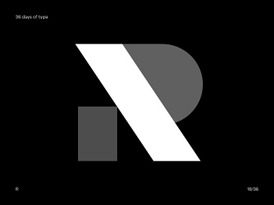 18/36 — R 36 days of type 36daysoftype geometry letter lettering logo r type