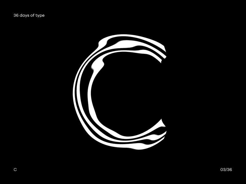 03/36 — C 36 days of type c geometry letter line motion op art type
