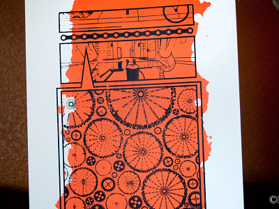Print for 'ArtCrank' design hand drawn illustration minimal philanthropy printmaking screenprint vector