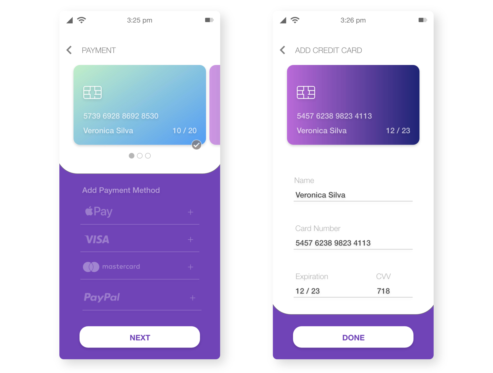 Daily UI 002 - Credit Card Checkout by Veronica Silva on Dribbble