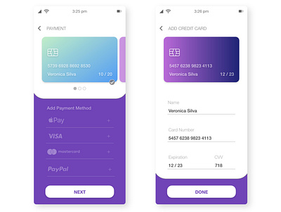 Daily UI 002 - Credit Card Checkout app appdesign daily ui dailyui design mobile app mobile app design mobile design mobile ui ui uidesign uiux user interface vector