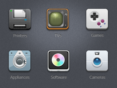 Category Icons appliances cameras category games icons printer product software tv
