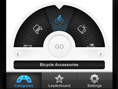 iPhone UI - Category selector app iphone navigation selector ui wheel