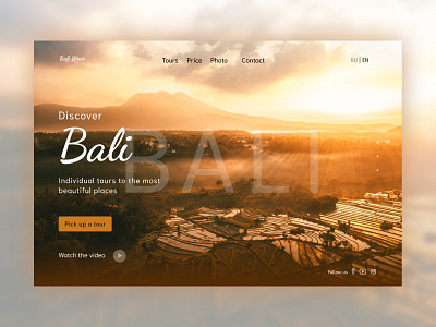 Individual tours in Bali design landing travel concept ui ux web design
