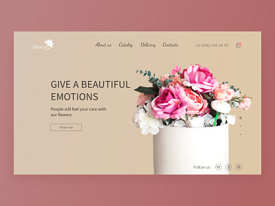 Online store "Flower shop" design flower shop landing online store ui ux web design