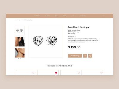 Jewelry store, product card design jewelry store landing onlinestore ui ux web design