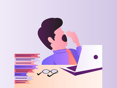 Flat Design Character Office