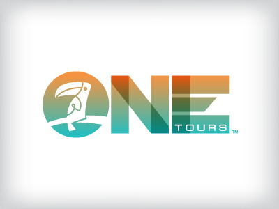 One Tours Alternate 1 bird circle gradient icon logo logotype one toucan tourism tours travel