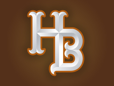 Helena Brewers Monogram bevel bh brewers brown hb helena monogram type typography