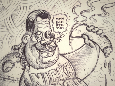 Burrito Man burrito doodle eating fat happy ink man mullet obese sketch smiling streetart