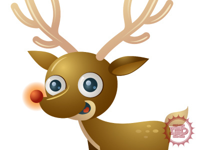 Rudolph the Red Nosed Reindeer animal character christmas deer happy illustration mascot red nose smile smiling vector xmas