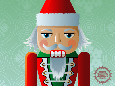 Old Santa beard cartoon character christmas mustache nutcracker santa snow snowflake st nick vector xmas