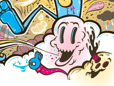 Joy Unstoppable (Color) 3 of 3 characters clouds collage doodle graffiti illustration vector