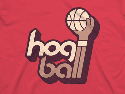HogBall Retro arkansas basketball hand logo razorbacks sports vintage