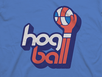 HogBall USA 1970s america baskeball hand logo patriotic sports usa vector vintage