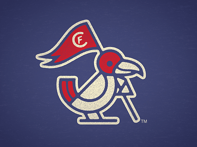 CF Logo bird brand flag jayhawk kansas ku logo pennant sports vintage