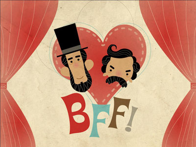 BFF! abe lincoln friends hearts john wilkes booth