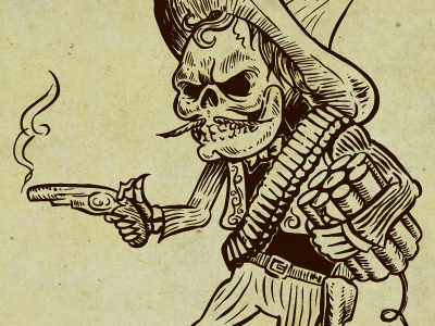 Dyno Vaquero angry dynomite evil gunslinger skull sombrero vaquero vintage