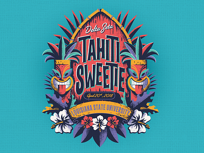 Tahiti Sweetie crest greek life hawaiian hibiscus lsu polynesian sorority spring break surf tahiti tiki tropical
