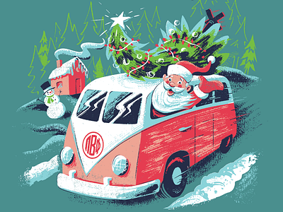 Santa Claus in a Van