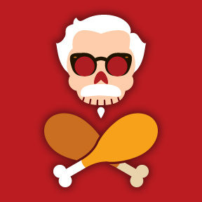 Colonel Jolly Sanders chicken drumstick fastfood jolly roger kentucky fried chicken kfc restaurant skull