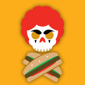 Jolly McRonald big mac fastfood hamburger jolly roger mcdonalds restaurant skull