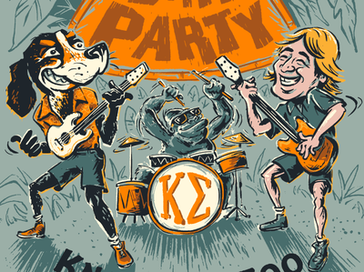 Jungle Party drums guitar pedal jungle music party rock safari smokey steve irwin tennessee vols volunteers