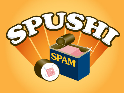 Spushi Project arched text cooper graphic spam sushi