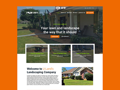 U Land's Lawn Care design orange ui web wordpress