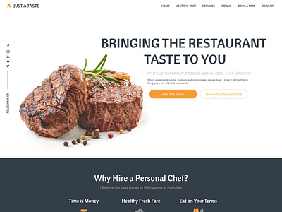 Just A Taste Website Design