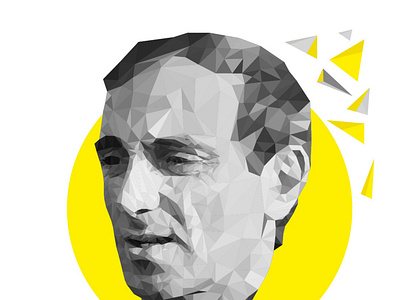 Aznavour Illustration flat illustration lowpoly