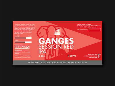 Ganges Session Red IPA | Metropole Beer Lab beer beer branding beer label beer labels label design packaging