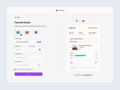 Credit Card Checkout Page - Web Version dailyui design ui