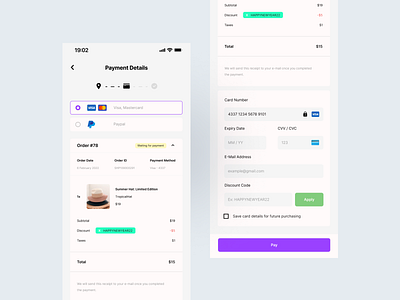 Credit Card Checkout Page - Mobile Version dailyui design mobile ui