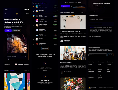 NFT Marketplace Landing Page - Mobile Version dailyui design mobile ui