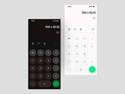 Calculator App Design - Dark and Light Mode dailyui design mobile ui