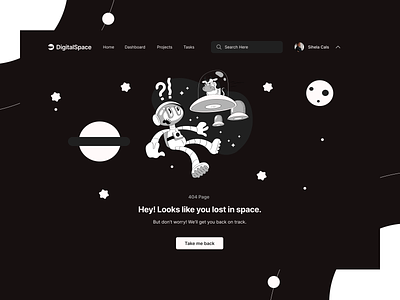 Space - 404 Page 404 404 error 404 page alien dailyui design error page ideas inspiration space ufo ui ui design uidesign ux web design web page