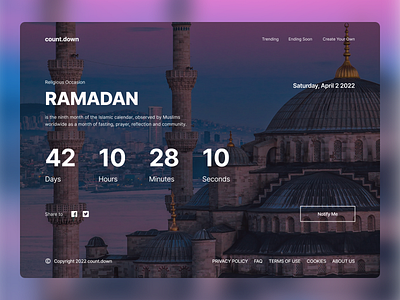 Countdown - Daily UI #14 countdown daily ui dailyui design mosque ramadan timer ui ux
