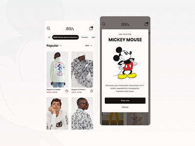 Pop up - Daily UI 16 app daily ui dailyui design ecommerce fashion hm mickey mouse mobile overlay pop up popup ui ui design ux zara