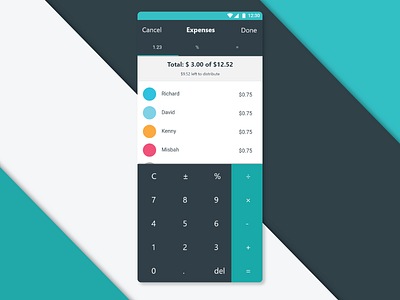 Daily UI 4 - Expense Splitting Calculator